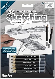 Royal Brush Mini Sketching Made Easy Kit 5 by 7-Inch, Whales