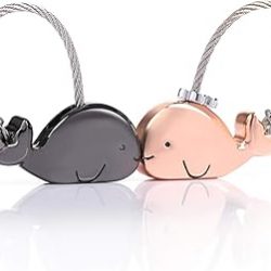 MILESI Sweet Kissing Whale Couples Keychains Personalized Keyring Birthday Gifts