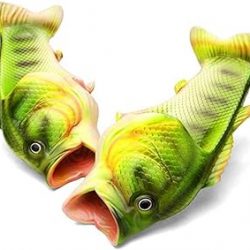 Unisex Fish Slippers, bass Sandals, Animal Slippers Animal Fish