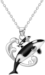 Ocean Animal Necklace Orca/Dolphin/Shark/Stingray Marine/Turtle Animals Pendant Ocean Jewelry Gifts for Women Mom Wife