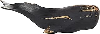 Deco 79 Polystone Whale Handmade Decorative Sculpture Home Decor Statue, Accent Figurine 14" x 5" x 4", Black