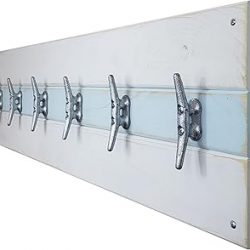 Cape May Boat Cleat Clothing, Coat or Towel Rack, Nautical Home Decor, Coat Hooks - 20 Colors - Shown in Bright White and Sky Blue - HANDMADE IN THE USA