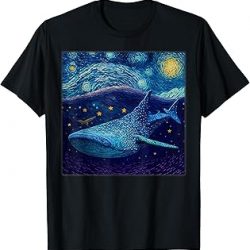 Surrealism Starry Night Whale Shark T-Shirt
