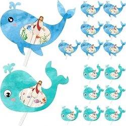 Liliful 24 Pieces Color Your Own Jonah and The Whale Craft Kit for Kids, Sunday School Religious Christian DIY Crafts for Boys Girls Sunday School Activities