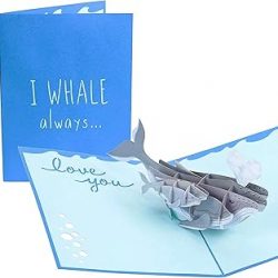 PopLife® Humpback Whale Parent and Child 3D Pop Up Card - Mother's Day Gift, Whale Lover's Birthday, Graduation - for Mom, for Daughter, for Son, for Parent, for Dad