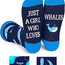 HAPPYPOP Whale Gifts for Women Girls - Crazy Whale Socks Ocean Gifts, Sea Animal Socks for Teens