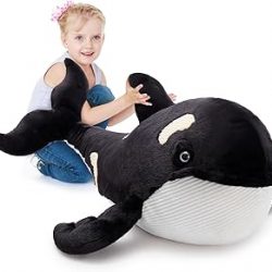 MorisMos 51Inch Orca Whale Plush Soft Orca Sea Animal Toys Realistic Killer Whale Stuffed Animal Plush Toy Gifts for Kids