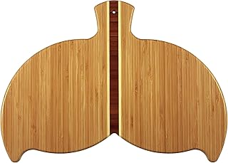 Totally Bamboo Whale Tail Shaped Bamboo Serving and Cutting Board, 14-1/2" x 10-1/2"