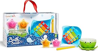Munchkin® Bath Beats™ Bath Toy, Musical Set Includes Xylophone, Bath Drum & Shakers, Fun for Babies, Toddlers and Kids