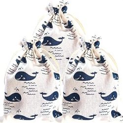 RIGHTA TECH Ocean Sea Animals Life Gift Treat Bags Drawstring Gift Bag Tropical Fish Whale Favor Bag for Birthday Party Pool Beach,Summer Party Decorations 20pcs