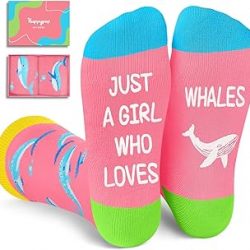 HAPPYPOP Whale Gifts for Girls Women - Crazy Whale Socks Ocean Gifts, Sea Animal Socks for Teens