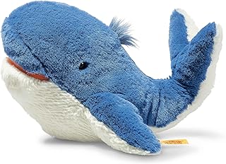 Steiff Tory Blue Whale, Premium Whale Stuffed Animal, Cuddly Sealife Plush for Kids Ages 0+ (Blue, 11")